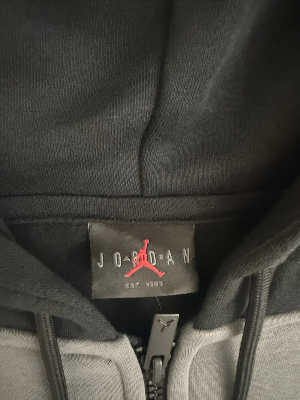 Jordan Black and Gray Full-Zip Hoodie